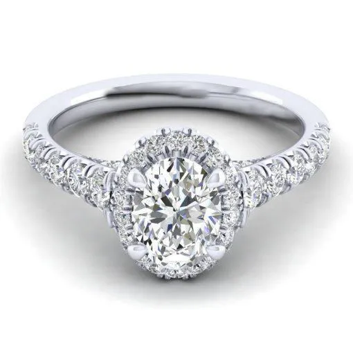 GB Rings 2 Carats Natural Earth Mined Diamonds Wedding Halo Ring Gold White GB Rings 2 Carats Natural Earth Mined Diamonds Wedding Halo Ring Gold White