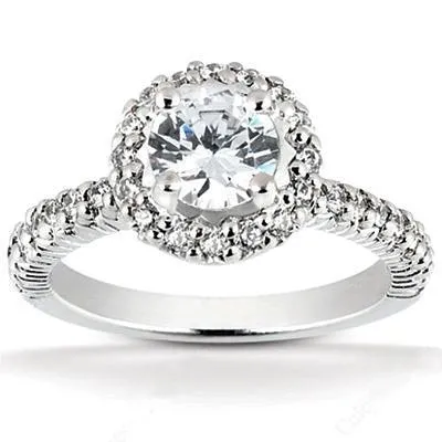 GB Rings 2 Ct Natural Earth Mined Diamond Halo Wedding Ring Jewelry