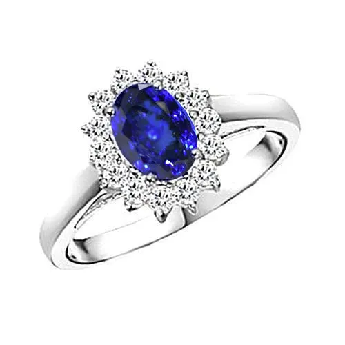 GB Rings 530 Carats Tanzanite Oval Natural Earth Mined Diamonds Ring White Gold 14K New GB Rings 530 Carats Tanzanite Oval Natural Earth Mined Diamonds Ring White Gold 14K New