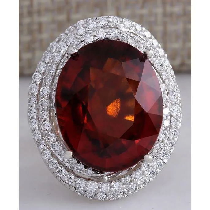 GB Rings Halo Garnet Statement Cocktail Ring