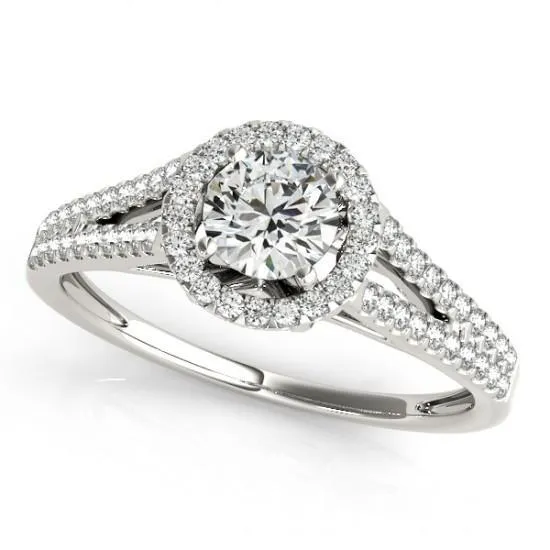 GB Rings Halo Round Natural Earth Mined Diamond Split Shank Engagement Ring 137 Carat WG 14K GB Rings Halo Round Natural Earth Mined Diamond Split Shank Engagement Ring 137 Carat WG 14K
