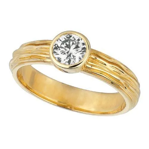 GB Rings Yellow Gold 14K Round 101 Carat Solitaire Natural Earth Mined Diamond Ring GB Rings Yellow Gold 14K Round 101 Carat Solitaire Natural Earth Mined Diamond Ring