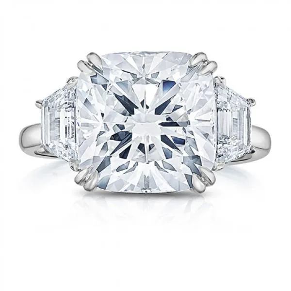 GB Sparkling Three Stone 220 Carats Cushion Natural Earth Mined Diamond Wedding Ring Rings GB Sparkling Three Stone 220 Carats Cushion Natural Earth Mined Diamond Wedding Ring Rings