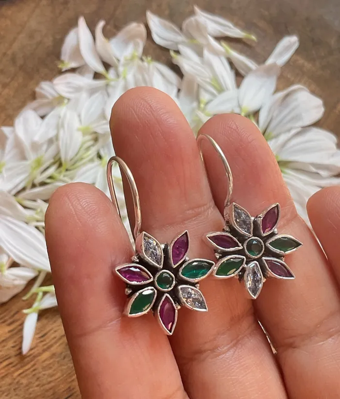 Gemstone Earrings The Soha Silver Gemstone Earrings
