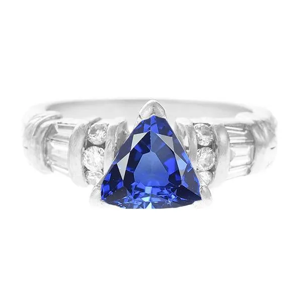 Gemstone Trillion Sapphire Ring Baguette Round Natural Earth Mined Diamonds 250 Carats HarryChadEntcom Rings