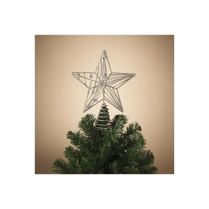 Gerson Company Necklaces Gerson Company 1083H Silver Glitter Metal Star Tree Topper W Acrylic Beads Gerson Company Necklaces Gerson Company 1083H Silver Glitter Metal Star Tree Topper W Acrylic Beads