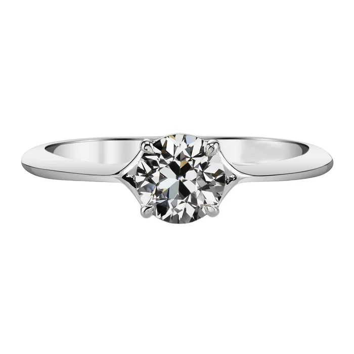 HarryChadEntcom 2 Carats Old Mine Cut Genuine Diamond 4 Prong Solitaire Ring White Gold 14K Rings HarryChadEntcom 2 Carats Old Mine Cut Genuine Diamond 4 Prong Solitaire Ring White Gold 14K Rings
