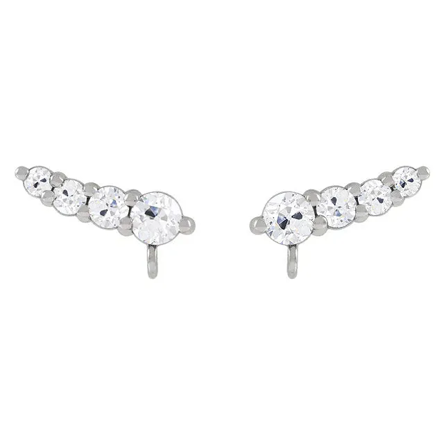 HarryChadEntcom Earrings 4 Stone White Gold Mined Diamond Stud Earrings 5 Carats Round Old European HarryChadEntcom Earrings 4 Stone White Gold Mined Diamond Stud Earrings 5 Carats Round Old European