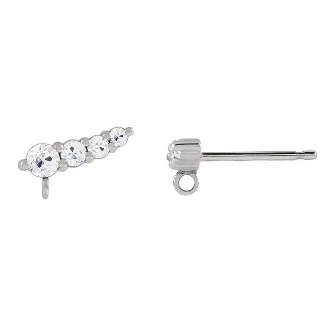 HarryChadEntcom Earrings 4 Stone White Gold Mined Diamond Stud Earrings 5 Carats Round Old European HarryChadEntcom Earrings 4 Stone White Gold Mined Diamond Stud Earrings 5 Carats Round Old European