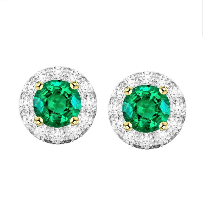 HarryChadEntcom Earrings Sparkling Diamonds And Green Emerald Earrings Women Halo Studs HarryChadEntcom Earrings Sparkling Diamonds And Green Emerald Earrings Women Halo Studs