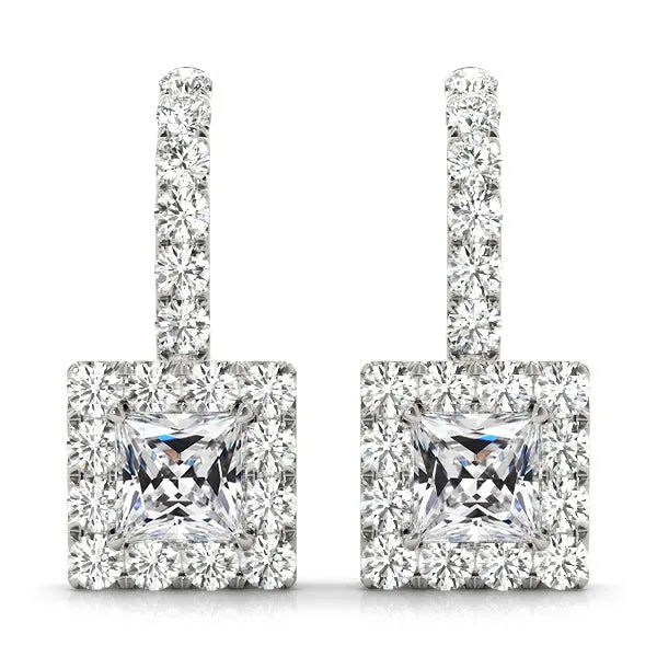 HarryChadEntcom Earrings Square Old Cut Mined Diamond Drop Earrings 850 Carats 14K Gold HarryChadEntcom Earrings Square Old Cut Mined Diamond Drop Earrings 850 Carats 14K Gold