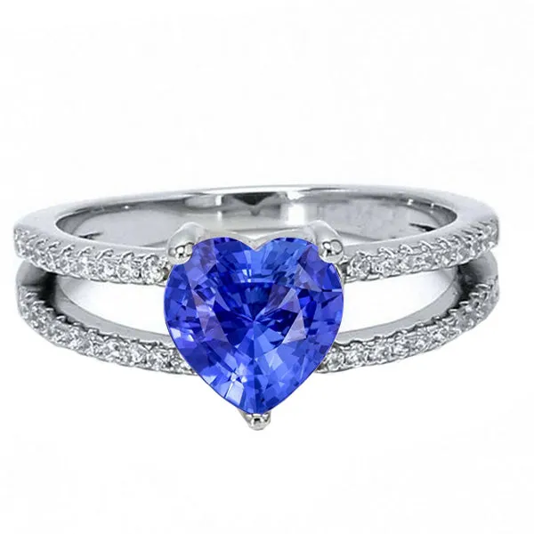 HarryChadEntcom Heart Gemstone Light Blue Sapphire Ring Double Shank Natural Earth Mined Diamonds 4 Carats Rings HarryChadEntcom Heart Gemstone Light Blue Sapphire Ring Double Shank Natural Earth Mined Diamonds 4 Carats Rings