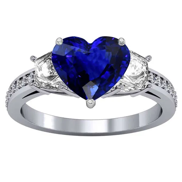 HarryChadEntcom Heart Sapphire Engagement Ring With Round Natural Earth Mined Diamonds Jewelry 450 Carats Rings HarryChadEntcom Heart Sapphire Engagement Ring With Round Natural Earth Mined Diamonds Jewelry 450 Carats Rings