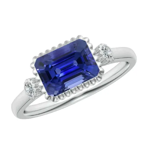 HarryChadEntcom Rings 3 Stone Anniversary Ring Bezel Set Natural Earth Mined Diamond Blue Sapphire 275 Carats HarryChadEntcom Rings 3 Stone Anniversary Ring Bezel Set Natural Earth Mined Diamond Blue Sapphire 275 Carats