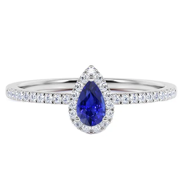 HarryChadEntcom Rings Blue Sapphire Engagement Ring Teardrop Style White Gold 250 Carats HarryChadEntcom Rings Blue Sapphire Engagement Ring Teardrop Style White Gold 250 Carats
