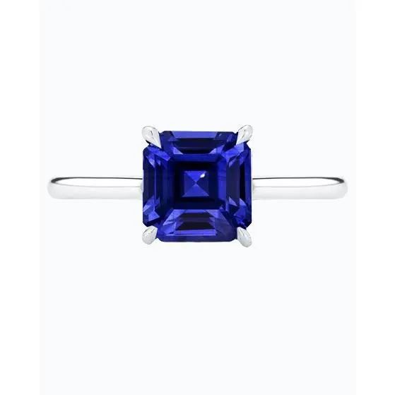 HarryChadEntcom Rings Ceylon Sapphire Solitaire Ring Asscher Cut 2 Carats Womens Jewelry HarryChadEntcom Rings Ceylon Sapphire Solitaire Ring Asscher Cut 2 Carats Womens Jewelry