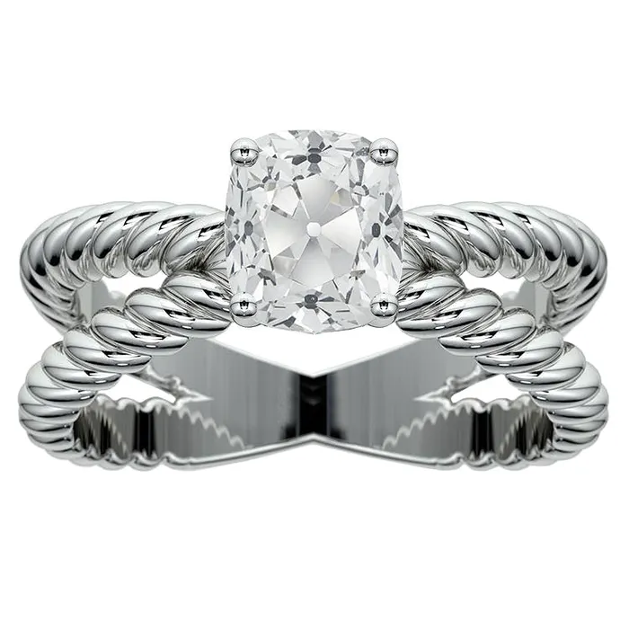 HarryChadEntcom Rings Cushion Old Miner Real Natural Earth Mined Diamond Solitaire Ring Split Rope Style 375 Carats HarryChadEntcom Rings Cushion Old Miner Real Natural Earth Mined Diamond Solitaire Ring Split Rope Style 375 Carats