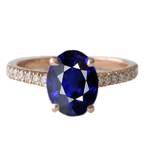 HarryChadEntcom Rings Gemstone Oval Ring Blue Sapphire Pave Set Natural Earth Mined Diamonds 350 Carats HarryChadEntcom Rings Gemstone Oval Ring Blue Sapphire Pave Set Natural Earth Mined Diamonds 350 Carats
