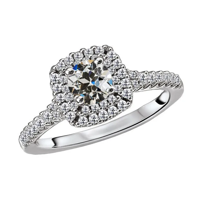HarryChadEntcom Rings Halo Ring Round Old Cut Natural Earth Mined Diamond 14K Gold Jewelry 450 Carats HarryChadEntcom Rings Halo Ring Round Old Cut Natural Earth Mined Diamond 14K Gold Jewelry 450 Carats