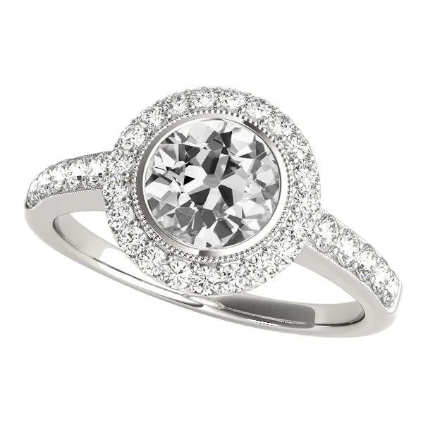 HarryChadEntcom Rings Halo Round Old Miner Natural Earth Mined Diamond Ring With Accents Bezel Set 450 Carats HarryChadEntcom Rings Halo Round Old Miner Natural Earth Mined Diamond Ring With Accents Bezel Set 450 Carats