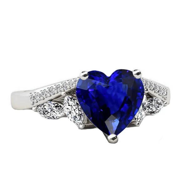 HarryChadEntcom Rings Ladies Gemstone Ring Heart Sapphire Marquise Round Natural Earth Mined Diamonds 4 Carats HarryChadEntcom Rings Ladies Gemstone Ring Heart Sapphire Marquise Round Natural Earth Mined Diamonds 4 Carats