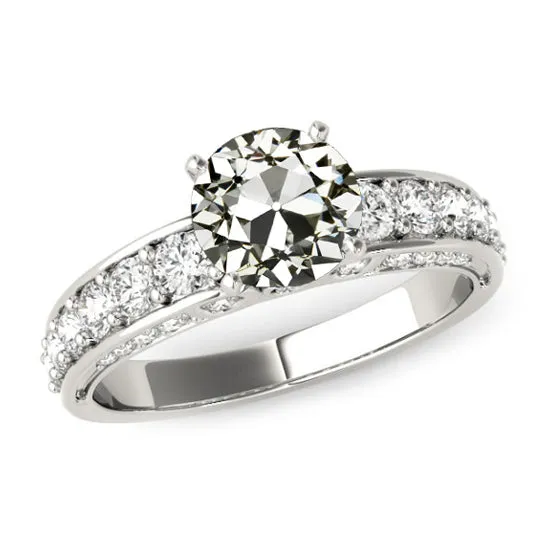 HarryChadEntcom Rings Old Mine Cut Natural Earth Mined Diamond Ring With Accents 14K Gold 5 Carats HarryChadEntcom Rings Old Mine Cut Natural Earth Mined Diamond Ring With Accents 14K Gold 5 Carats