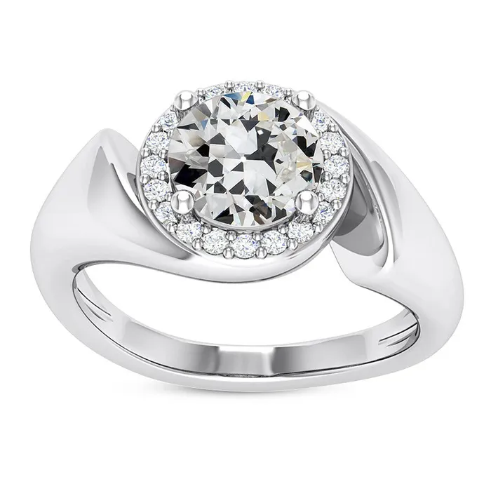 HarryChadEntcom Rings Old Mine Cut Real Natural Earth Mined Diamond Halo Ring Twisted Shank Gold 550 Carats HarryChadEntcom Rings Old Mine Cut Real Natural Earth Mined Diamond Halo Ring Twisted Shank Gold 550 Carats