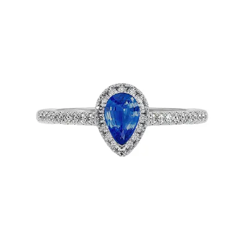 HarryChadEntcom Rings Pear Blue Sapphire Natural Earth Mined Diamond Halo Ring 450 Carats Genuine Gold New HarryChadEntcom Rings Pear Blue Sapphire Natural Earth Mined Diamond Halo Ring 450 Carats Genuine Gold New