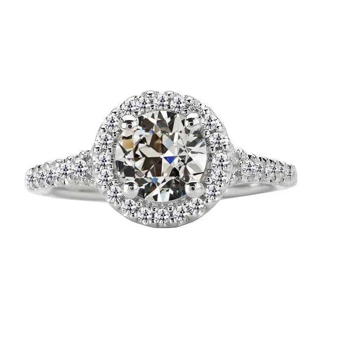 HarryChadEntcom Rings Round Old Mine Cut Genuine Natural Earth Mined Diamond Halo Engagement Ring 450 Carats 14K Gold HarryChadEntcom Rings Round Old Mine Cut Genuine Natural Earth Mined Diamond Halo Engagement Ring 450 Carats 14K Gold