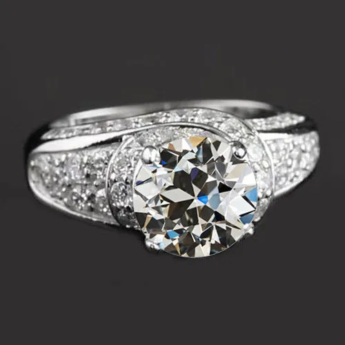 HarryChadEntcom Rings Round Old Mine Cut Genuine Natural Earth Mined Diamond Ring White Gold Jewelry 650 Carats HarryChadEntcom Rings Round Old Mine Cut Genuine Natural Earth Mined Diamond Ring White Gold Jewelry 650 Carats