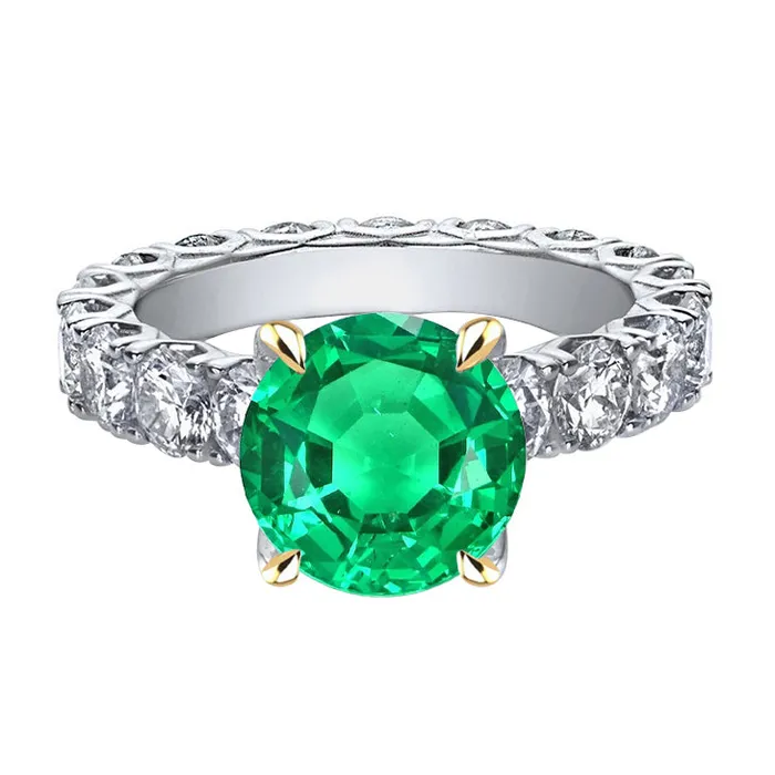 HarryChadEntcom Rings Sparkling Gemstone Wedding Ring Green Emerald Diamond Jewelry HarryChadEntcom Rings Sparkling Gemstone Wedding Ring Green Emerald Diamond Jewelry