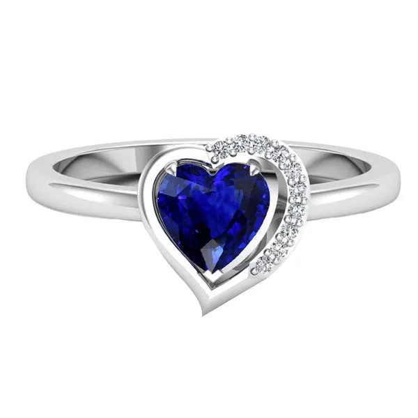 HarryChadEntcom Rings Women Heart Gemstone Ring Blue Sapphire 2 Carats Prong Set Natural Earth Mined Diamonds HarryChadEntcom Rings Women Heart Gemstone Ring Blue Sapphire 2 Carats Prong Set Natural Earth Mined Diamonds