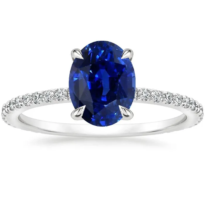 HarryChadEntcom Rings Womens Engagement Ring Oval Blue Sapphire Natural Earth Mined Diamond Accents 4 Carats HarryChadEntcom Rings Womens Engagement Ring Oval Blue Sapphire Natural Earth Mined Diamond Accents 4 Carats