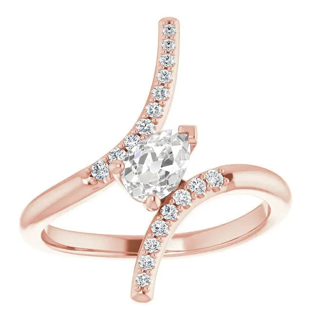 HarryChadEntcom Rings Womens Fancy Ring Pear Old Miner Genuine Natural Earth Mined Diamond Twisted Shank 3 Carats HarryChadEntcom Rings Womens Fancy Ring Pear Old Miner Genuine Natural Earth Mined Diamond Twisted Shank 3 Carats