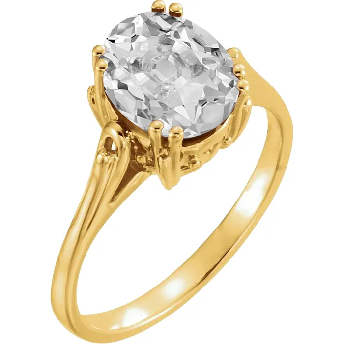 HarryChadEntcom Rings Yellow Gold Large 8 Carats Oval Old Miner Lab Grown Diamond Solitaire Ring HarryChadEntcom Rings Yellow Gold Large 8 Carats Oval Old Miner Lab Grown Diamond Solitaire Ring