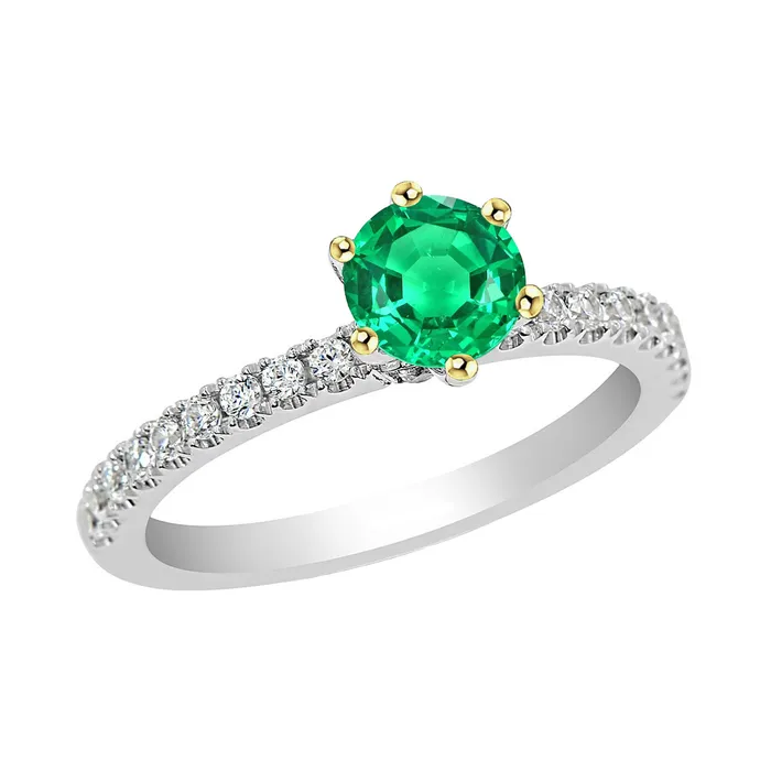 HarryChadEntcom Round Cut Gemstone Ring AAA Green Emerald Rings