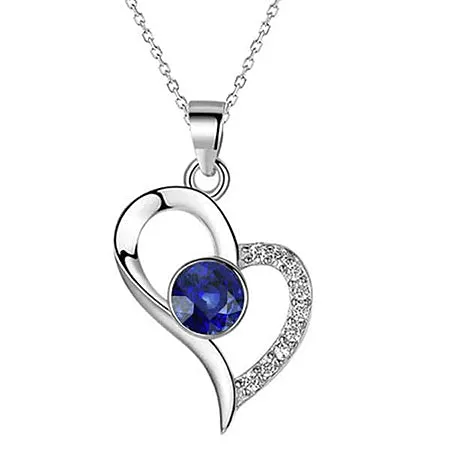 Heart Pendant Round Blue Sapphire Natural Earth Mined Diamond Necklace 125 Carats HarryChadEntcom Necklaces Heart Pendant Round Blue Sapphire Natural Earth Mined Diamond Necklace 125 Carats HarryChadEntcom Necklaces