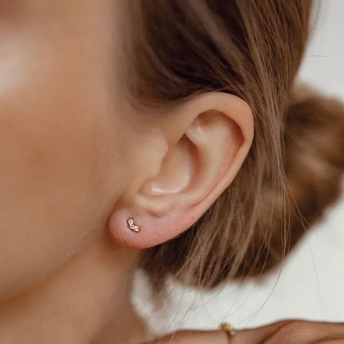 Hey Happiness Earrings Joy Stud Earrings 14K Gold
