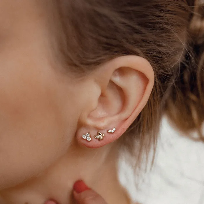 Hey Happiness Earrings Joy Stud Earrings 14K Gold