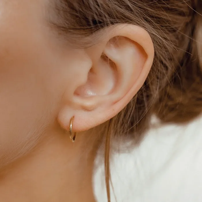 Hey Happiness Earrings Plain Hoop Earrings Sterling Silver Gold Hey Happiness Earrings Plain Hoop Earrings Sterling Silver Gold