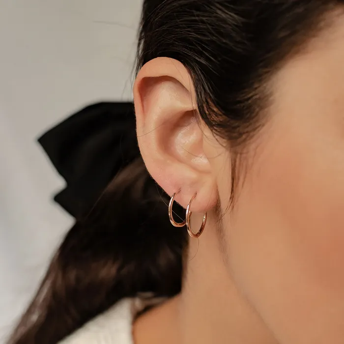 Hey Happiness Earrings Plain Hoop Earrings Sterling Silver Gold Hey Happiness Earrings Plain Hoop Earrings Sterling Silver Gold