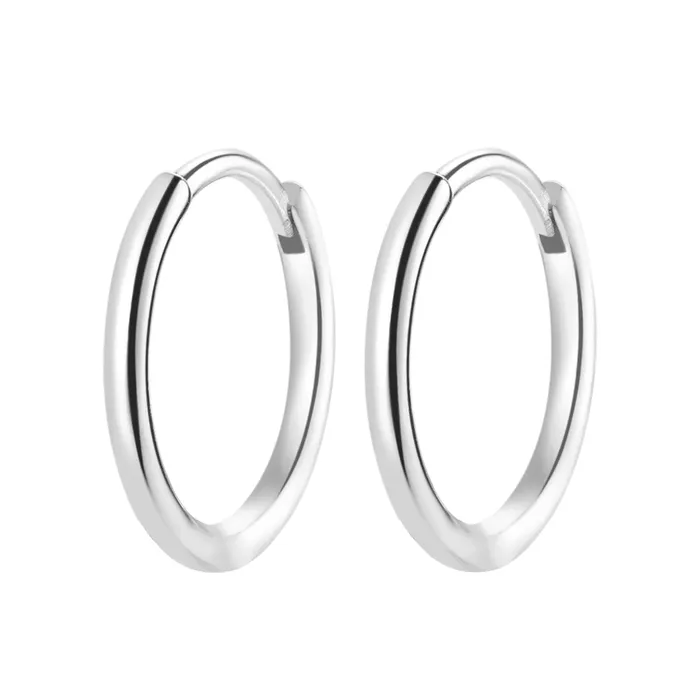 Hey Happiness Earrings Plain Hoop Earrings Sterling Silver Gold Hey Happiness Earrings Plain Hoop Earrings Sterling Silver Gold