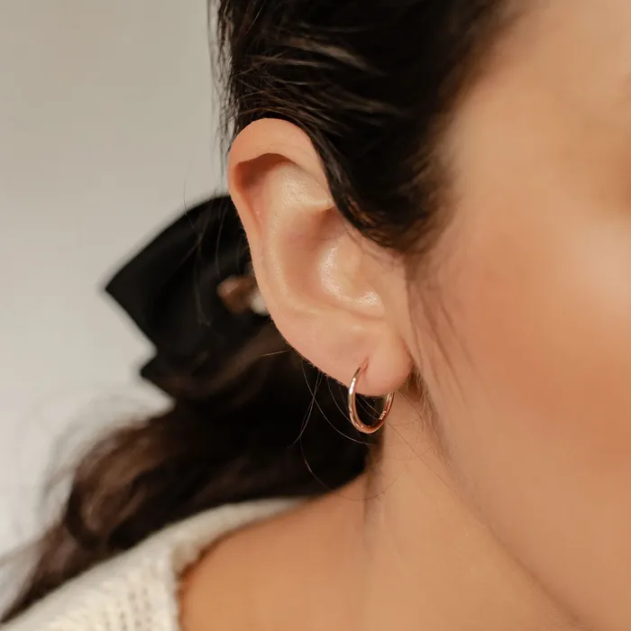 Hey Happiness Earrings Plain Hoop Earrings Sterling Silver Gold Hey Happiness Earrings Plain Hoop Earrings Sterling Silver Gold