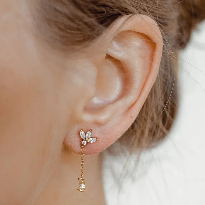 Hey Happiness Earrings Teardrop Stud Earrings Sterling Silver Gold Hey Happiness Earrings Teardrop Stud Earrings Sterling Silver Gold