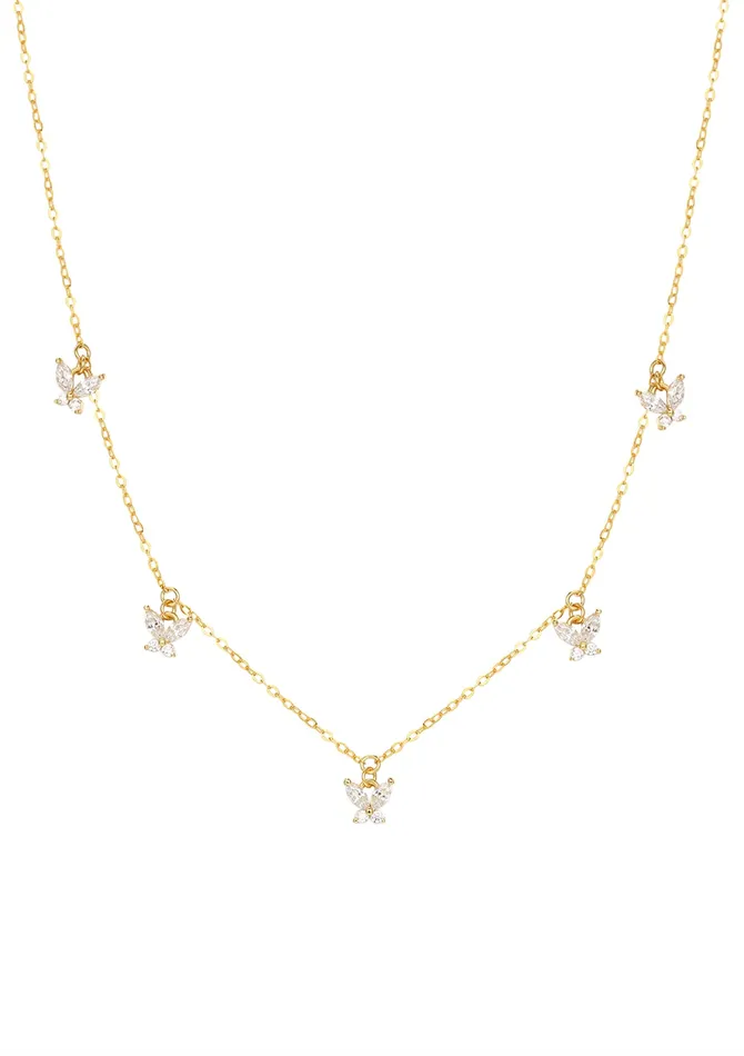Hey Happiness Necklaces Butterfly Pendant Necklaces Sterling Silver Gold