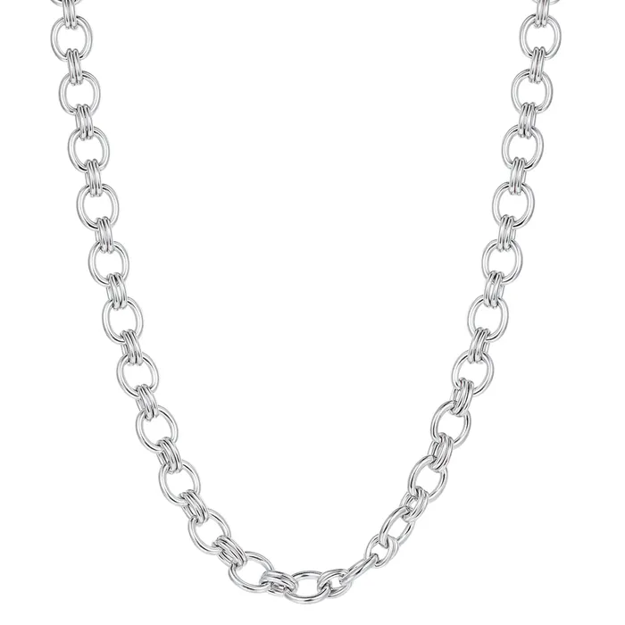 Hey Happiness Necklaces Chunky Double Cable Chain Necklace Silver