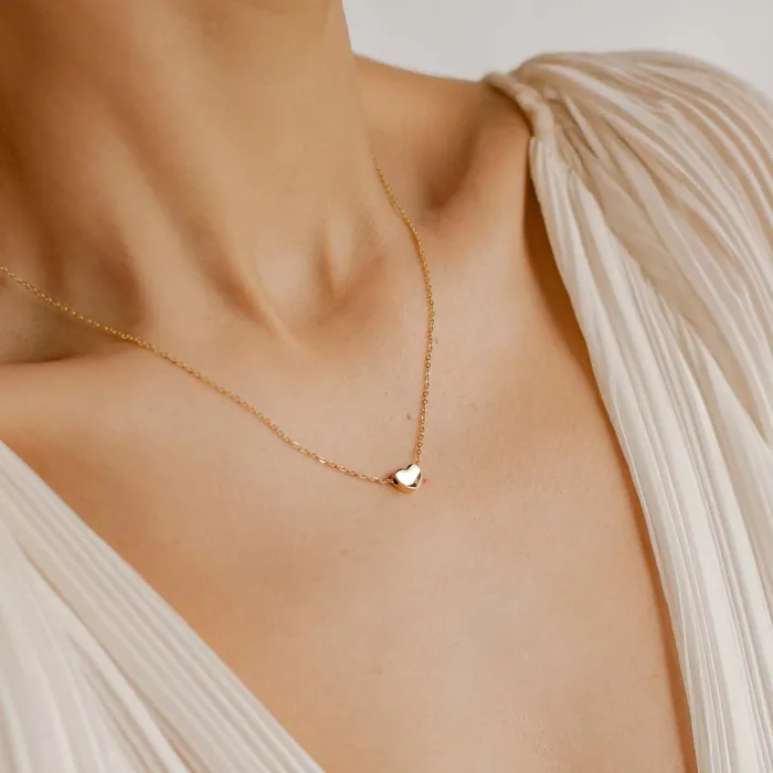 Hey Happiness Necklaces Delicate Heart Pendant Necklace Gold Hey Happiness Necklaces Delicate Heart Pendant Necklace Gold