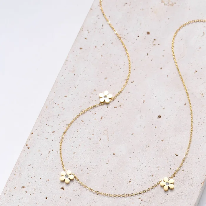 Hey Happiness Necklaces ForgetMeNot Charm Necklace Gold Hey Happiness Necklaces ForgetMeNot Charm Necklace Gold