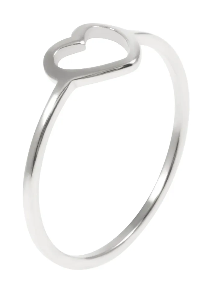 Hey Happiness Rings Heart Ring Silver Hey Happiness Rings Heart Ring Silver