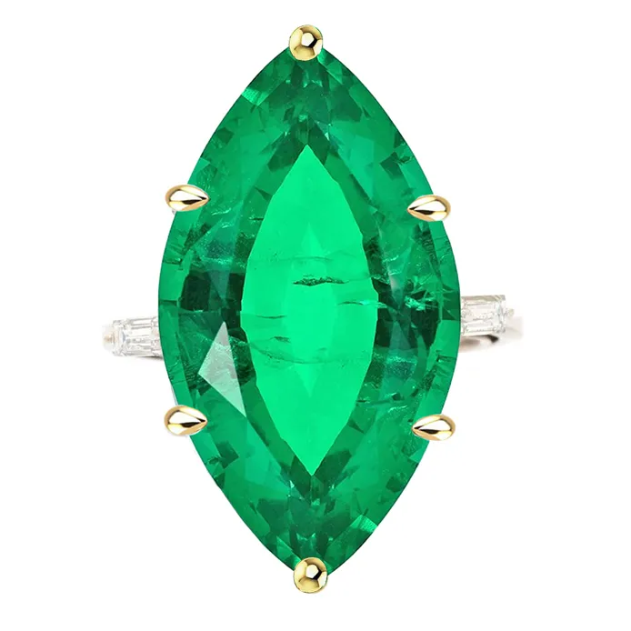 Huge Green Emerald Ring Marquise 3 Stone Jewelry HarryChadEntcom Rings Huge Green Emerald Ring Marquise 3 Stone Jewelry HarryChadEntcom Rings